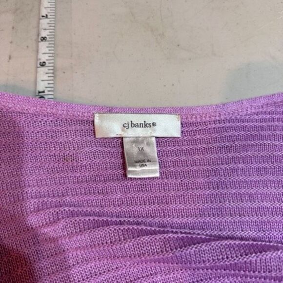 CJ Banks Women's Floral Knit Sweater Midi Dress Set 2 Piece Purple White Size 1X - Picture 14 of 15